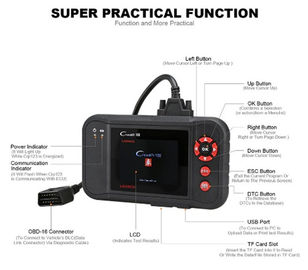 LAUNCH X431 Creader VIII Code Reader Scanner ENG/AT/ABS/SRS EPB SAS Oil Service Light resets Same function as Launch Crp