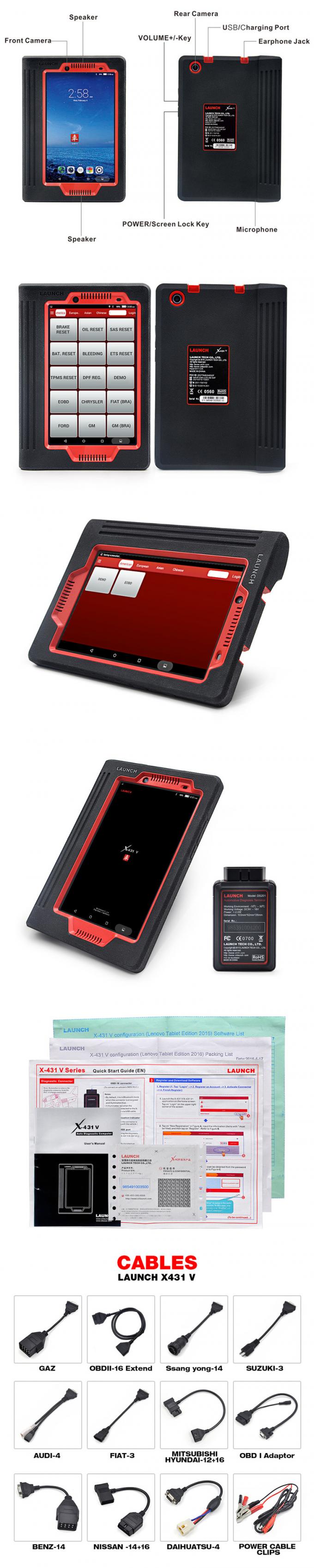 12V gasoline&diesel 가득 차있는 ECU 체계 X-431 V/Pro 자동차 Scanne를 위한 X431 V-8 인치 발사 X431 V-8 인치 차 진단 기구