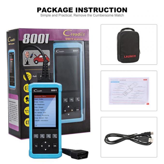 발사 DIY 부호 독자 CReader 8001 기름 EPB 리셋 기능 크롬 8001를 가진 가득 차있는 OBD 진단 기구 지원 아BS SRS 체계