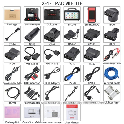 Launch X-431 PAD VII Get Free CRP123X PAD 7 Elite Automotive Diagnostic Tool Calibration  Support Online Coding Programming and ADAS Full System Vehicle Coverage