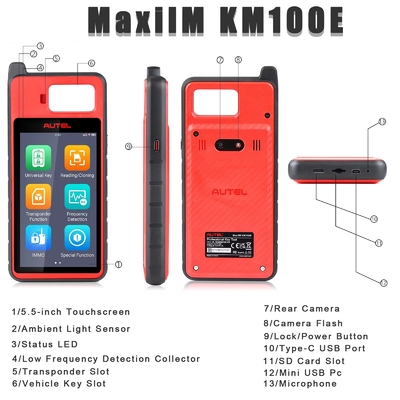 utel MaxiIM KM100 KM100E Universal Key Generator Plus 5pcs Autel Razor Style Universal Key Compatible with 700+ Car Makes