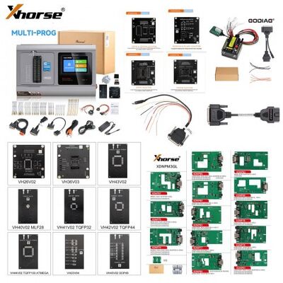 Xhorse Multi Prog Programmer + Exclusive Adapters + MQB48 Adapters + MQB-RH850 Adapter + GODIAG ECU GPT Boot AD and G-V ECU Cable Bundle Package Kit