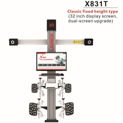 랜치 X831T 클래식 고정 높이 4 기둥 3D 자동차 위치 및 리프팅 플랫폼 - 32인치 듀얼 화면 업그레이드 버전
