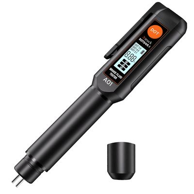 155mm * 30mm * 25mm 크기의 디지털 브레이크 유체 검사기 38.5g 무게와 0 ~ 50 °C 사용 환경 DOT3/DOT4/DOT5.1 브레이크 오일